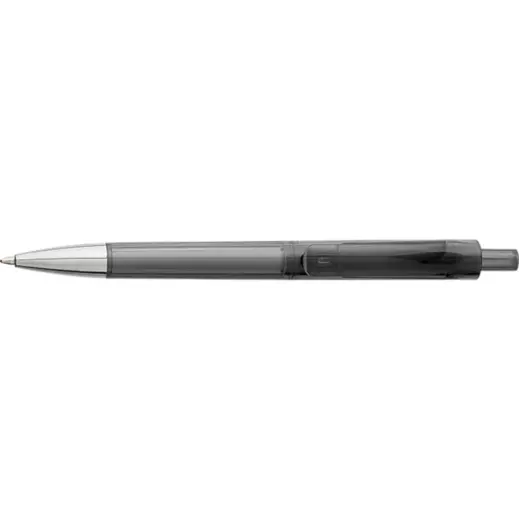 Ballpoint Pen With Transparent Coloured Barrel Black